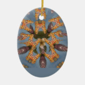 Kaleidoscope Giraffe Mandala: Abstracte Safari kun Keramisch Ornament (Voorkant)