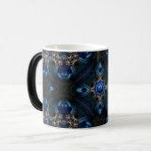 Kaleidoscope Golden Blue Morphing Mok (Voorkant links)