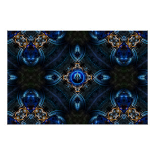 Kaleidoscope Golden Blue x75 Poster parfait