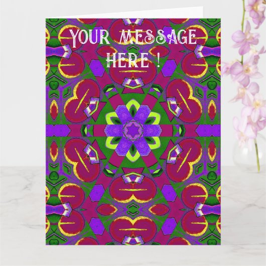 Kaleidoscope Hearts Pinting kaleidoscope Kaart (Orchidee)