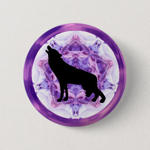 Kaleidoscope Howling Wolf Ronde Button 5,7 Cm