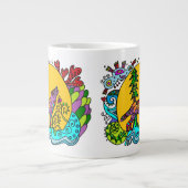 Kaleidoscope Howling Wolf - WhiteMUG Jumbo Mok (Voorkant)