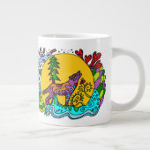 Kaleidoscope Howling Wolf - WhiteMUG Jumbo Mok (Rechts)