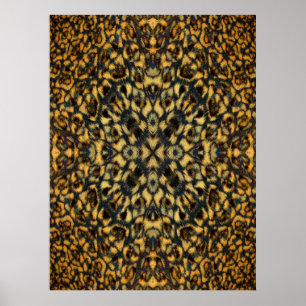 Kaleidoscope Leopard Fur Pattern poster
