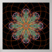 Kaleidoscope Mandala Art Energy Flower Poster (Devant)