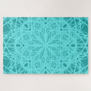 Kaleidoscope Mandala Art Energy Flower Turquoise Legpuzzel