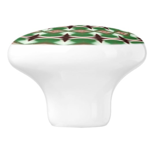 Kaléidoscope Mandala ceramic bouton en vert (Côté)