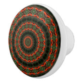 Kaleidoscope Mandala ceramic bouton rouge vert noi (Droite)