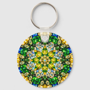 Kaleidoscope Mandala Émeraude – Porte-clés scintil