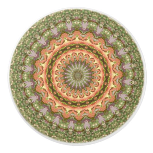 Kaleidoscope Mandala keramische knob groen sinaasa Keramische Knop (Voorkant)