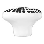 Kaleidoscope Mandala keramische knop zwart en wit (Zijkant)