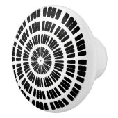 Kaleidoscope Mandala keramische knop zwart en wit (Rechts)