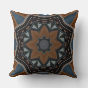 Kaleidoscope motif étoile marron... Coussin lombai