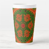 Kaleidoscope orange et vert Latte Mug (Devant)