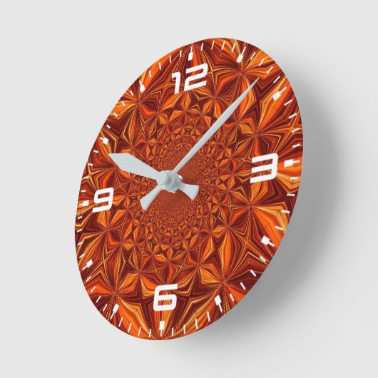 Kaleidoscope Red Digital Art Pattern-67546 Ronde Klok (Hoek)