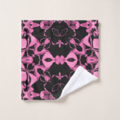 Kaleidoscope rose avec noir (Gant de toilette)