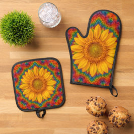 Kaleidoscope Sunflower  Ovenwant & Pannenlap Set