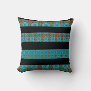 Kaléidoscope Turquoise Et Coussin Noir
