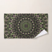 Kaleidoscope vert et noir Mandala Motif (Serviette à main)