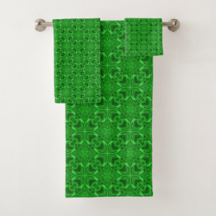 Kaléidoscope vert vintage de fractale de trèfle
