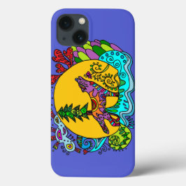 Kaleidoscope Wolf in Blue iPhone 13 Hoesje