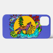 Kaleidoscope Wolf in Blue Case-Mate iPhone Case (Achterkant (horizontaal))