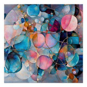"Kaleidoscopic Cascade" Kleurrijke Abstracte Kunst Perfect Poster