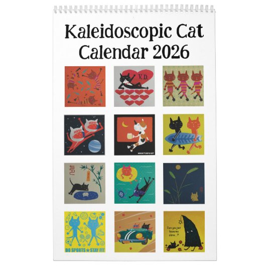 Kaleidoscopic Cat Calendar Kalender (Hoes)
