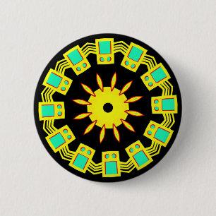 Kaleidoscopisch 110714(3) ronde button 5,7 cm