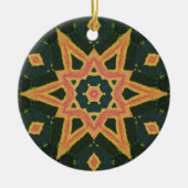 Kaleidoscopisch crotonblad - "ster" keramisch ornament (Voorkant)