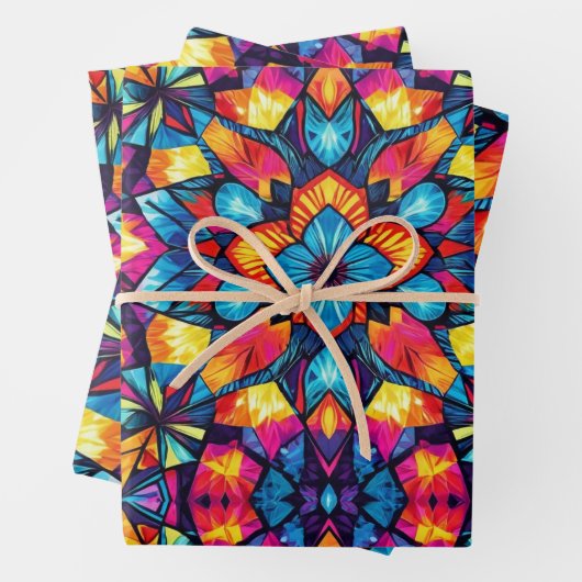 Kaleidoscopisch inpakpapier - kleurrijke patronen (In situ)