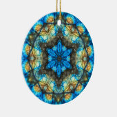 Kaleidoscopisch labradoriet "Glas in lood" Keramisch Ornament (Rechts)