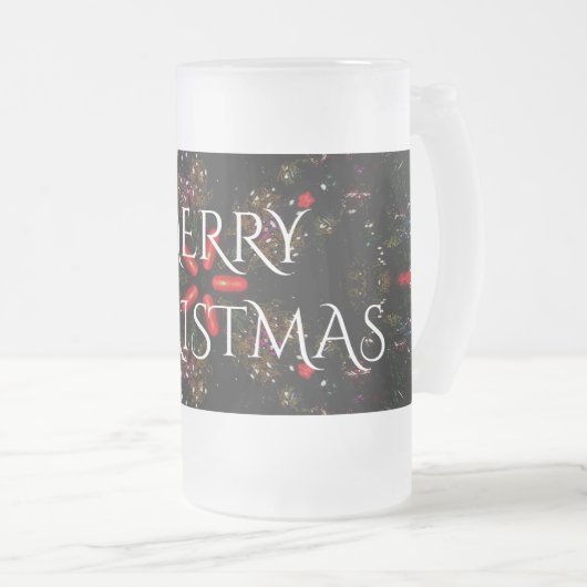 Kaleidoscopisch langwerpig ontwerp rood zwart-wit matglas bierpul (Voorkant rechts)