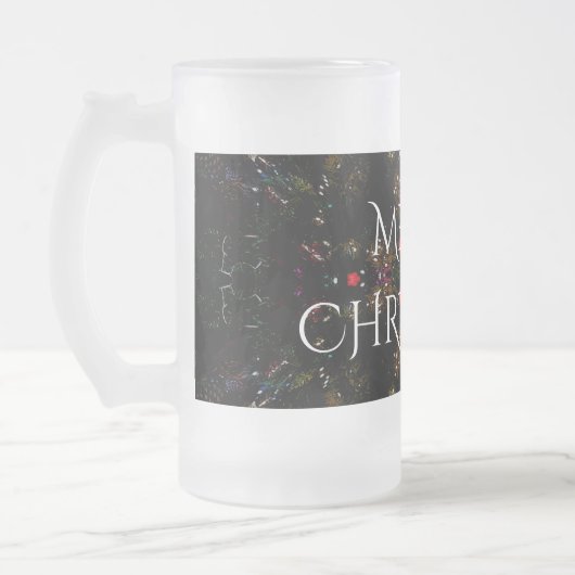 Kaleidoscopisch langwerpig ontwerp rood zwart-wit matglas bierpul (Links)