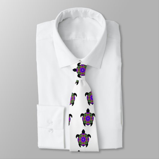 Kaleidoscopisch Mandala Turtle Design Stropdas (Gebonden)