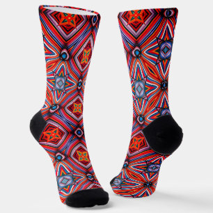 Kaleidoscopisch ontwerp in warme Colorway Sokken