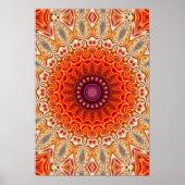 Kaleidoscopisch Oranje en wit ontwerp Poster (Voorkant)