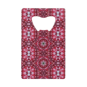 Kaleidoscopische Crimson Dahlia Kredietkaart Flessenopener