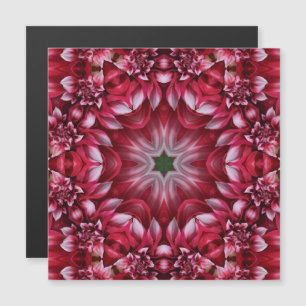 Kaleidoscopische Crimson Dahlia Magnetische Kaart