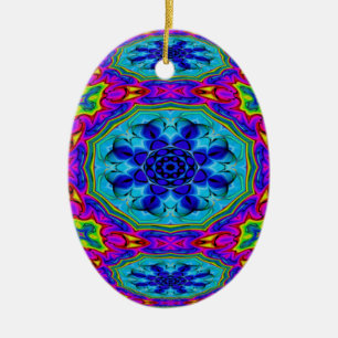 Kaleidoscopische eigesiroop keramisch ornament
