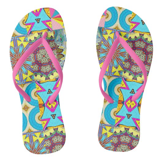 KALEIDOSCOPISCHE ONTWERPER COLLAGE TEENSLIPPERS (Voetbed)