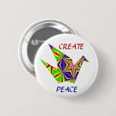 Kaleidoscopische Peace Crane Button (Voorkant /achterkant)