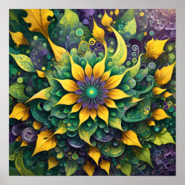Kaleidoscopische uitbarsting - levendige Abstracte Poster