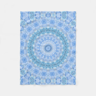 Kaleidoscopische zomercirkel mozaïekdruk blauwe c fleece deken