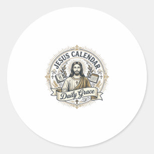 Kalendar van Jezus Dagelijkse Genade Jezus Kalenda Ronde Sticker