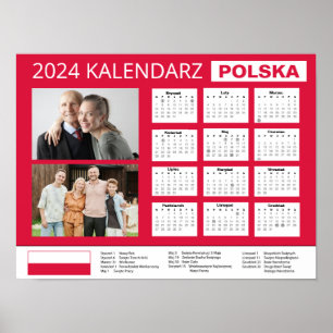 Kalendarz z własnymi zdjęciami 2024 Polen   Poster