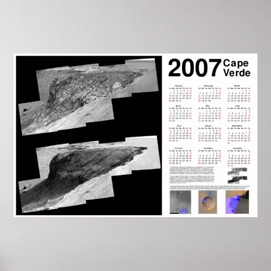 Kalender 2007 voor Kaapverdië (Mars) Poster (Voorkant)