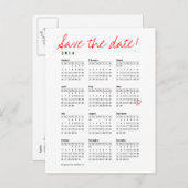 Kalender 2014 Opslaan van de datum Briefkaart (Voorkant / Achterkant)