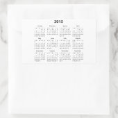 Kalender 2015 rechthoekige sticker (Tas)