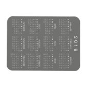 Kalender 2018 Magnet - Middelgrote grijs Magneet (Horizontaal)
